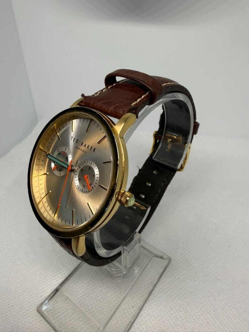 Ted Baker James TE50274008 Men's 42mm Silver Dial Multifunction Brown Watch - Picture 3 of 12